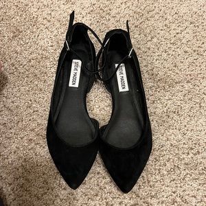 Steve Madden Black Suede D’Orsay Pointed Flat
